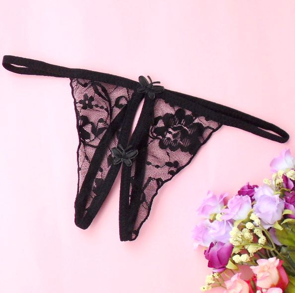 Sexy Women Lace V-String T-back Panties Thongs G-String Lingerie  Underwear`;v