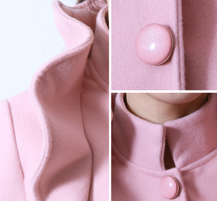 Loose Pure Color Long Sleeve Lapel Woolen Coat main image 0